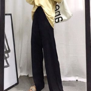 กางเกงขายาว ขากว้าง สไตล์เกาหลี สำหรับผู้หญิง